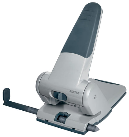 Leitz Heavy Duty Hole Punch, 65 Sheets, Guide Bar with Format Markings, Metal, 51800084