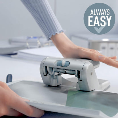 Leitz Heavy Duty Hole Punch, 65 Sheets, Guide Bar with Format Markings, Metal, 51800084