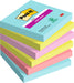 Post-it Notes 76 x 76 mm Super Sticky Notes, Miami Colour Collection, 6 Pads (90 Sheets per pad