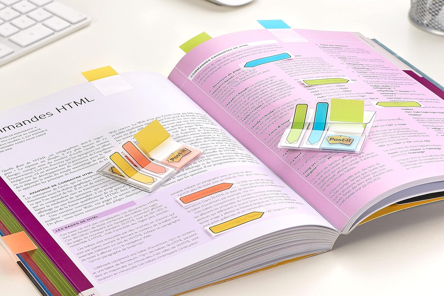 Post-it Index Strong Filing Tabs, Small - 40 Tabs, 15.8 mm x 38.1 mm, Blue, Purple, Pink, Yellow - Extra Strong Sticky Flags for Documents and Information