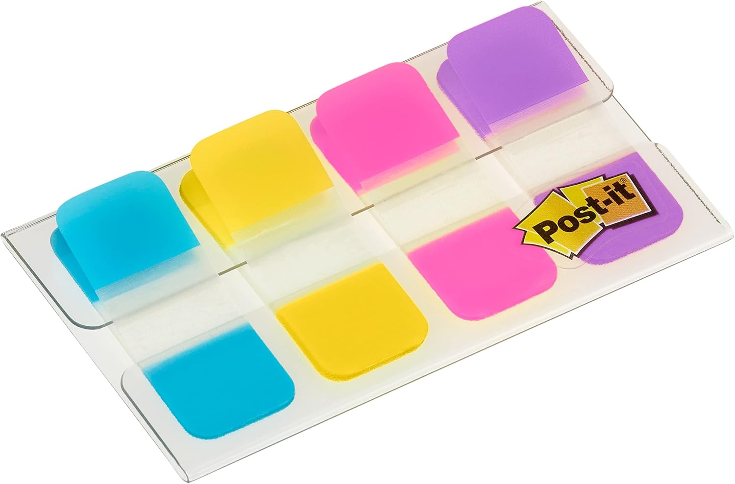 Post-it Index Strong Filing Tabs, Small - 40 Tabs, 15.8 mm x 38.1 mm, Blue, Purple, Pink, Yellow - Extra Strong Sticky Flags for Documents and Information