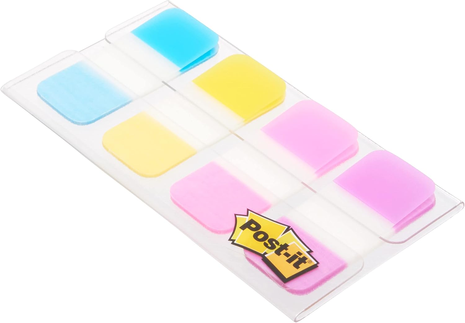 Post-it Index Strong Filing Tabs, Small - 40 Tabs, 15.8 mm x 38.1 mm, Blue, Purple, Pink, Yellow - Extra Strong Sticky Flags for Documents and Information