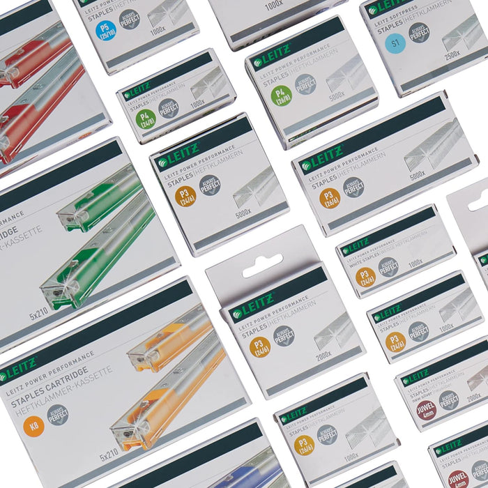 Leitz 55740000 P5 Power Performance 25/10 Staples, Power Performance, Resistant Metal Wire, Length 10 mm, 1000 Staples, Staples Up to 60 Sheet Capacity