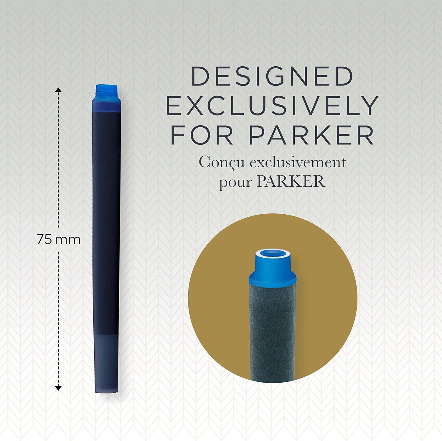 Parker Fountain Pen Ink Refill Cartridges | Long | Washable Blue QUINK Ink | 5 Count