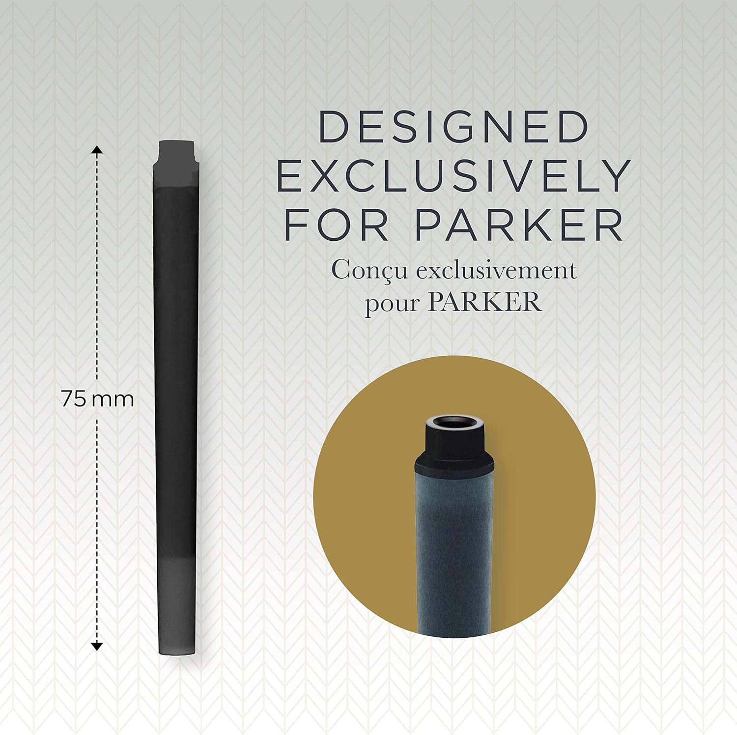 Parker Quink Fountain Pen Refills Long Ink Cartridges - 5 Pack - Black Ink
