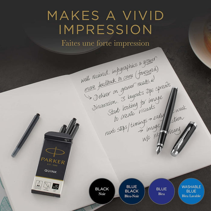 Parker 1950382 Quink Fountain Pen Refill Box of 5 Black 5 Count (Pack of 1