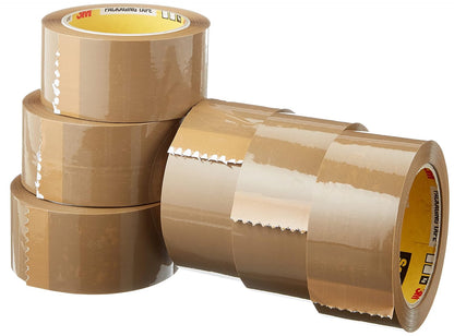 Scotch Heavy Duty Packaging Tape, Value Pack, 6 Rolls of Strong Brown Tape, 50 mm x 66 m - Ideal for Packing Boxes and Parcels & Clear Tape, Pack of 6 Rolls, 25 mm x 66 m