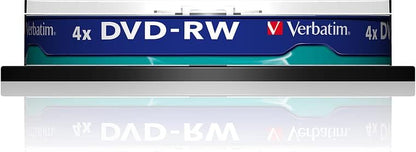 Verbatim DVD-RW 4x Matt Silver 4.7GB, 10er Pack Spindel, DVD Rohlinge beschreibbar, 4-fache Brenngeschwindigkeit & Hardcoat Scratch Guard, DVD leer, Rohlinge DVD wiederbeschreibbar Matt Silver (10 Stück )1er Pack