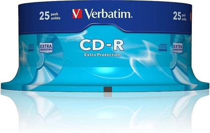 Verbatim CD-R Extra Protection, CD-Rohlinge mit 700 MB Datenspeicher, ideal für Foto- und Video-Aufnahmen, kompatibel mit jedem konventionellen CD-Laufwerk, 25er Pack Spindel