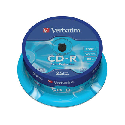 Verbatim CD-R Extra Protection, CD-Rohlinge mit 700 MB Datenspeicher, ideal für Foto- und Video-Aufnahmen, kompatibel mit jedem konventionellen CD-Laufwerk, 25er Pack Spindel