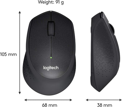 Logitech M330 SILENT PLUS Wireless Mouse, 2.4GHz with USB Nano Receiver, 1000 DPI Optical Tracking, 2-year Battery Life, Compatible with PC, Mac, Laptop, Chromebook