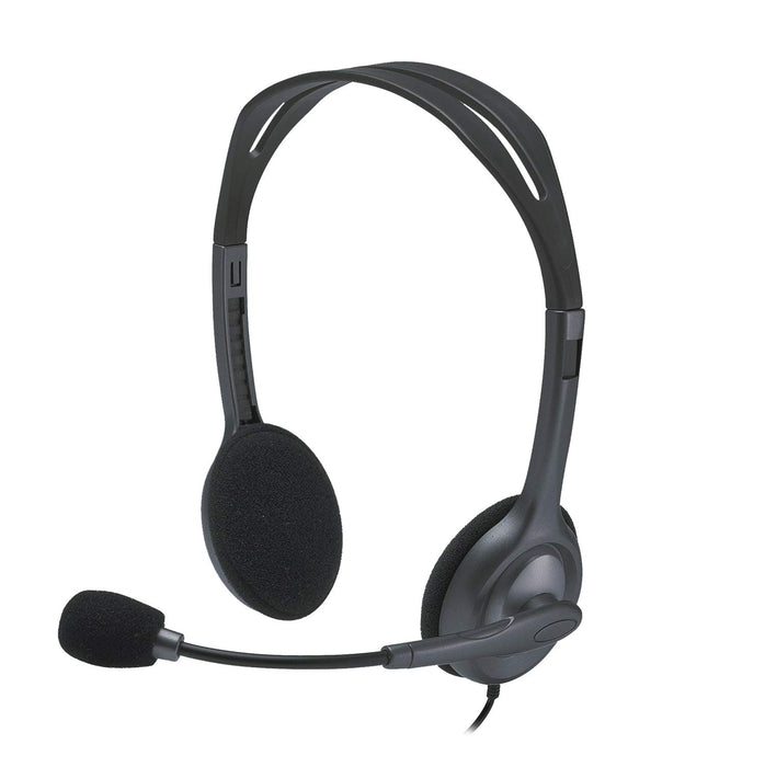 Logitech H111 Wired Headset, Stereo Sound, 3.5Mm Audio Jack, Noise-Cancelling Microphone, Black