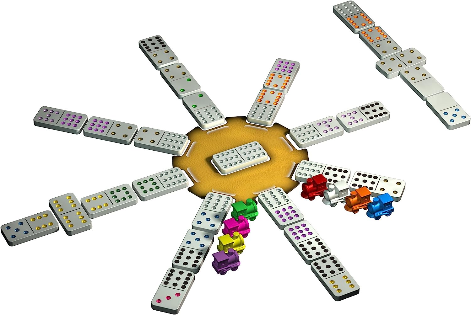 Tactic - 54005 - Tren mexicano - 91 fichas de dominó - 8 jugadores - caja de metal (surtida