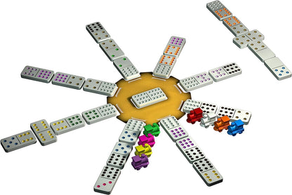 Tactic - 54005 - Tren mexicano - 91 fichas de dominó - 8 jugadores - caja de metal (surtida