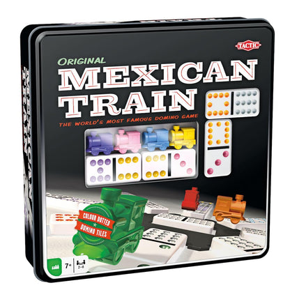 Tactic - 54005 - Tren mexicano - 91 fichas de dominó - 8 jugadores - caja de metal (surtida