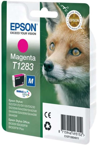Epson T1283 Magenta Fox Genuine, DURABrite Ultra Ink Cartridge