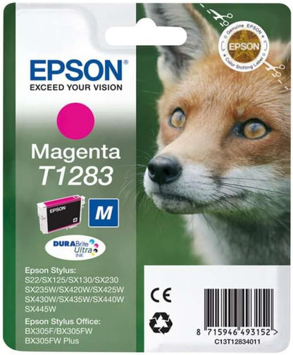 Epson T1283 Magenta Fox Genuine, DURABrite Ultra Ink Cartridge