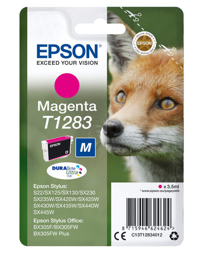 Epson T1283 Magenta Fox Genuine, DURABrite Ultra Ink Cartridge