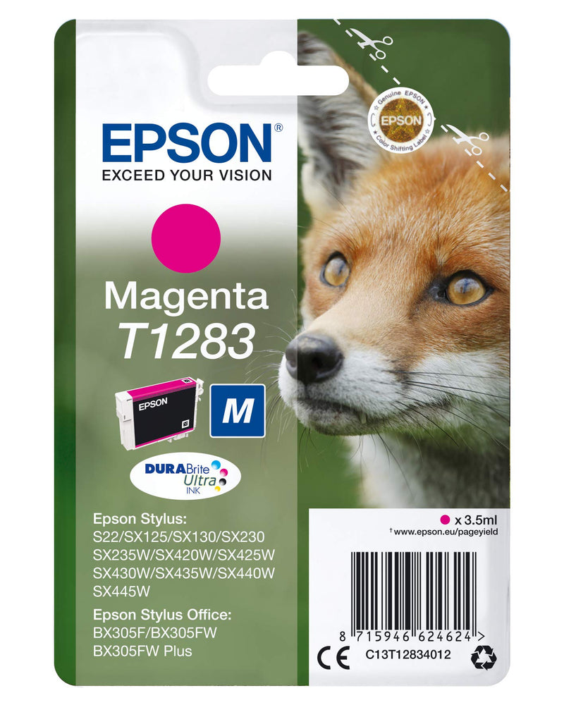 Epson T1283 Magenta Fox Genuine, DURABrite Ultra Ink Cartridge
