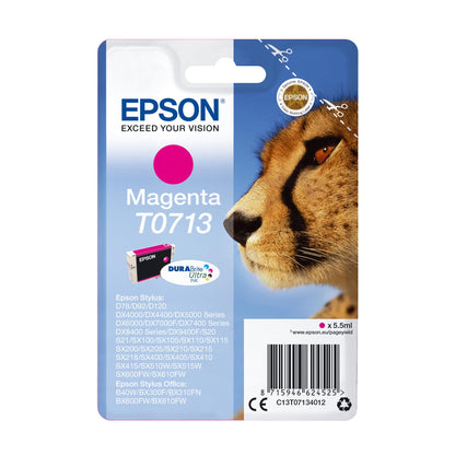 Epson T071 Serie Ghepardo, Cartuccia Originale Getto d'Inchiostro DURABrite Ultra, Formato Standard, Magenta