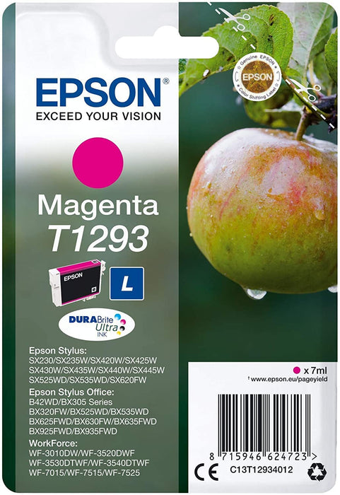 Epson T1293 Ink Cartridge for SX230, Magenta, Genuine