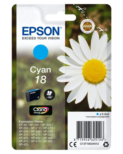 Epson 18 Cyan Daisy Genuine, Claria Home Ink Cartridge