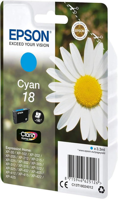 Epson 18 Cyan Daisy Genuine, Claria Home Ink Cartridge