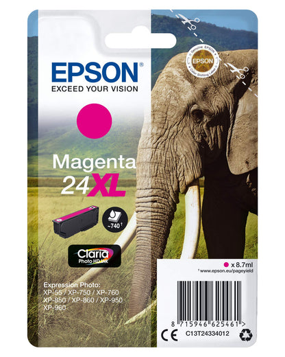 Epson 24Xl Serie Elefante Cartuccia Getto d'Inchiostro, Magenta