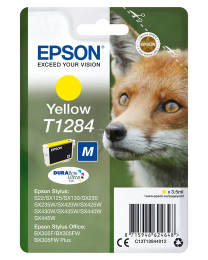 Epson T1284 Yellow Squirrel Genuine, Claria Photo HD Ink Cartridge