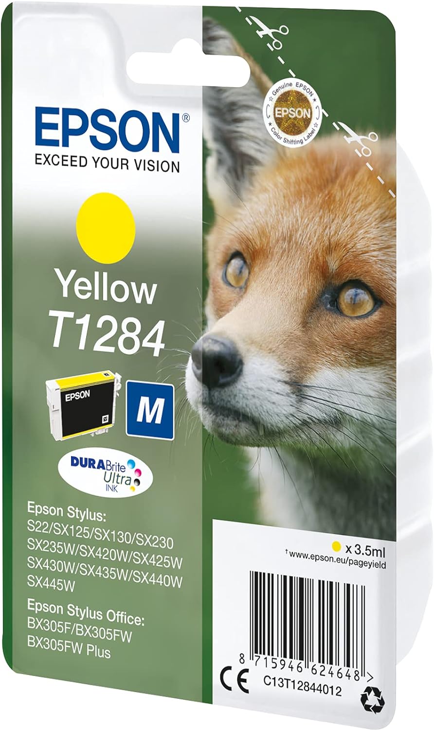 Epson T1284 Yellow Squirrel Genuine, Claria Photo HD Ink Cartridge