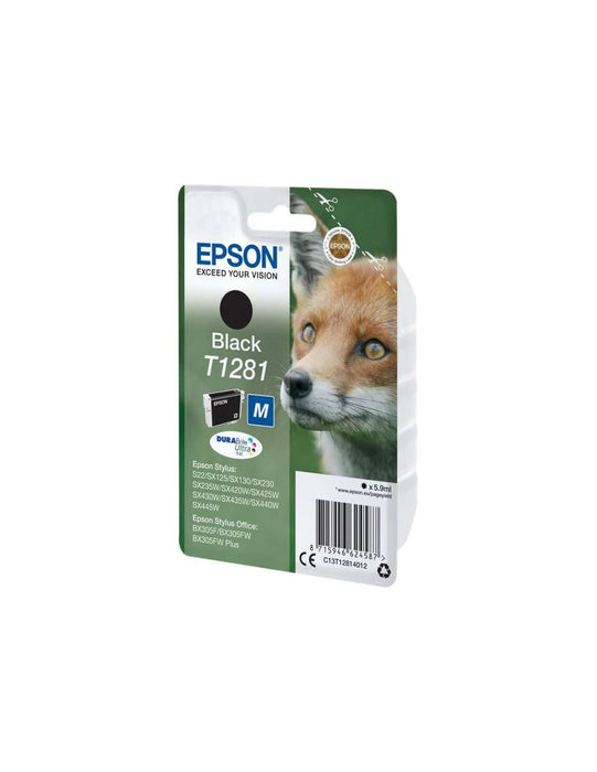 Epson T1281 Black Fox Genuine, DURABrite Ultra Ink Cartridge