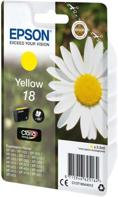 Epson 18 Yellow Daisy Genuine, Claria Home Ink Cartridge