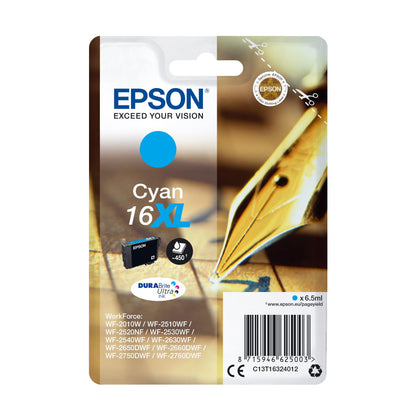 Epson 16XL Cyan Pen & Crossword High Yield Genuine, DURABrite Ultra Ink, XL High Capacity
