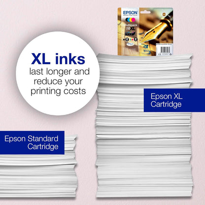 Epson Original 16 Tinte Füller (WF-2630WF, WF-2650DWF, WF-2660DWF, WF-2750DWF, WF-2760DWF), schwarz