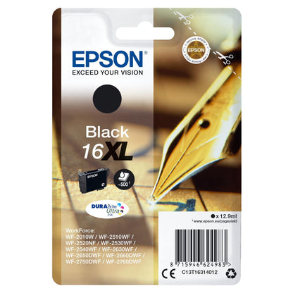 Epson 235M182 Original 16XL Tinte Füller (WF-2630WF, WF-2650DWF, WF-2660DWF, WF-2750DWF, WF-2760DWF), schwarz