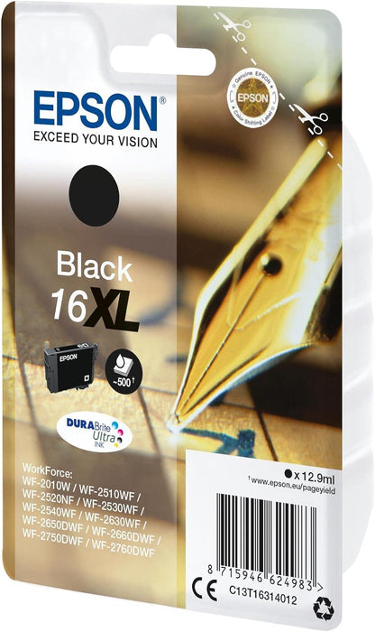 Epson 235M182 Original 16XL Tinte Füller (WF-2630WF, WF-2650DWF, WF-2660DWF, WF-2750DWF, WF-2760DWF), schwarz