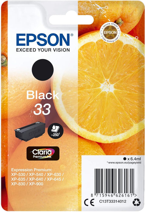 Epson 33 Black Oranges, Genuine, Claria Premium Ink