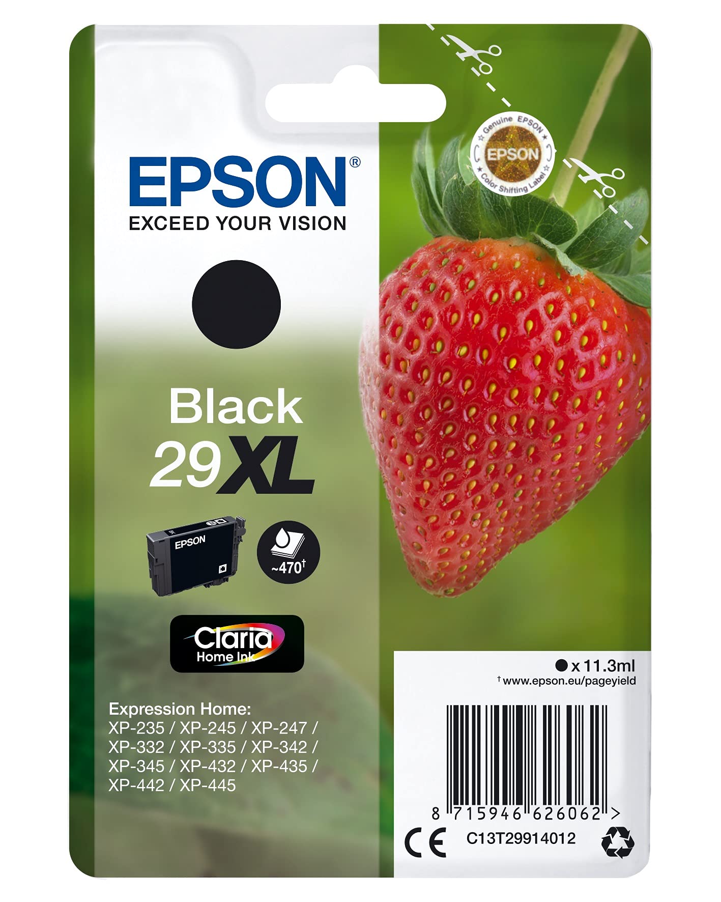 Epson 235M176 Original 29 XL Tinte Erdbeere, Schwarz