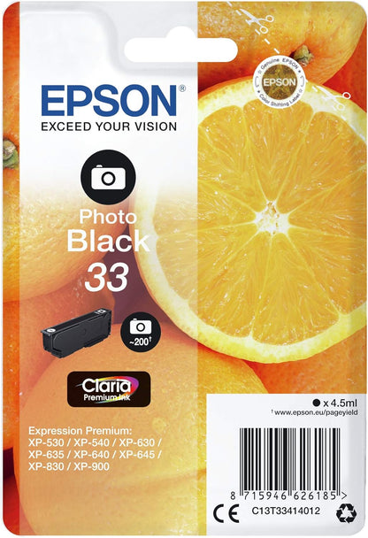 Epson 33 Photo Black Oranges, Genuine, Claria Premium Ink