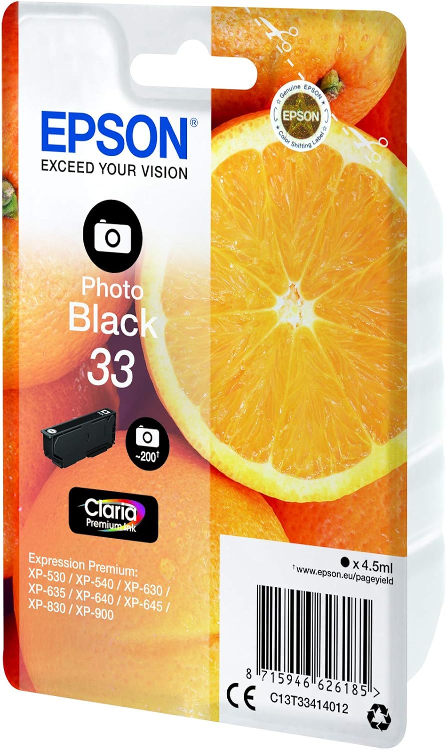 Epson 33 Photo Black Oranges, Genuine, Claria Premium Ink