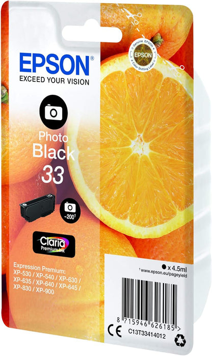 Epson 33 Photo Black Oranges, Genuine, Claria Premium Ink