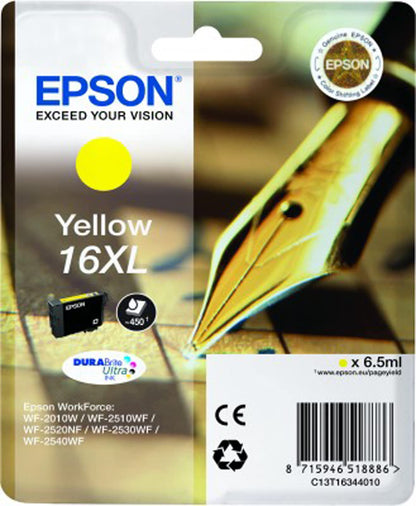 Epson 16 DURABrite Ultra Ink- Cartuccia d'Inchiostro, XL, Giallo (Yellow)