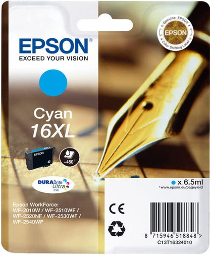 Epson 16 Cyan Pen & Crossword, Genuine, DURABrite Ultra Ink
