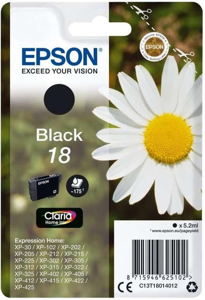 Epson 18 Black Daisy Genuine, Claria Home Ink Cartridge