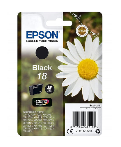 Epson 18 Black Daisy Genuine, Claria Home Ink Cartridge