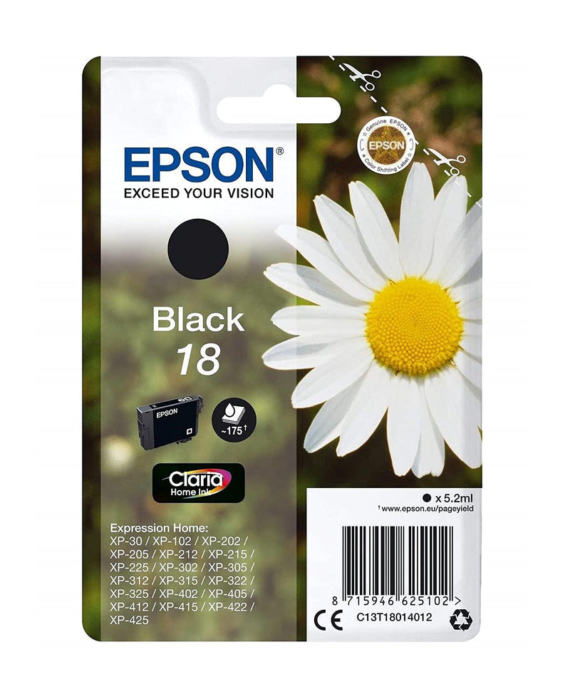 Epson 18 Black Daisy Genuine, Claria Home Ink Cartridge