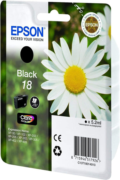 Epson 18 Black Daisy Genuine, Claria Home Ink Cartridge