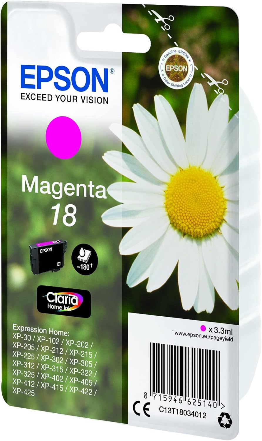 Epson 18 Magenta Daisy Genuine, Claria Home Ink Cartridge