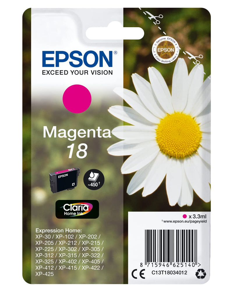 Epson 18 Magenta Daisy Genuine, Claria Home Ink Cartridge