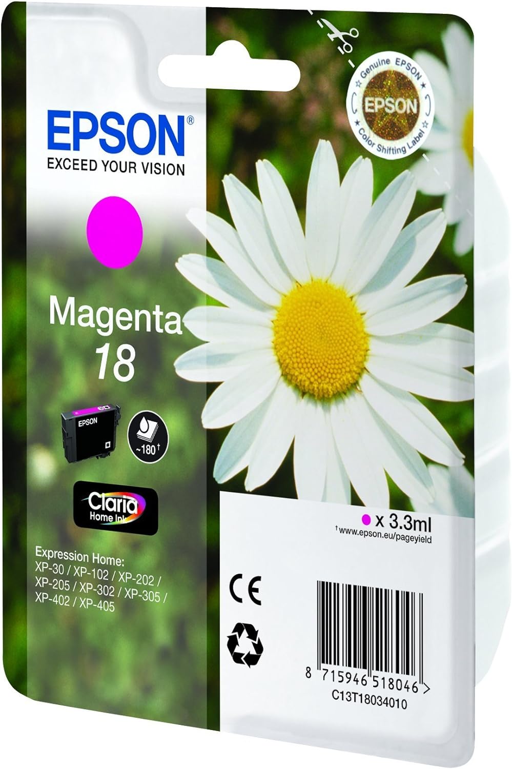Epson 18 Magenta Daisy Genuine, Claria Home Ink Cartridge